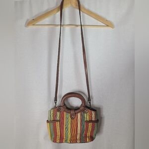 Fossil Women Junior Striped boho Crossbody Bag